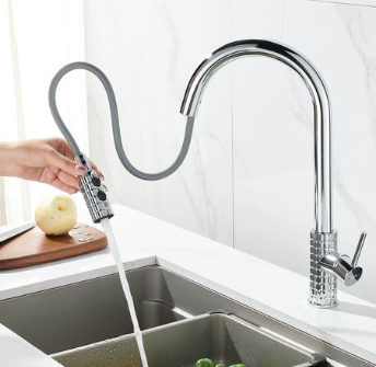 JOHLER Pull-Out Kitchen Faucet - German Quality - Gun Metal Sliver