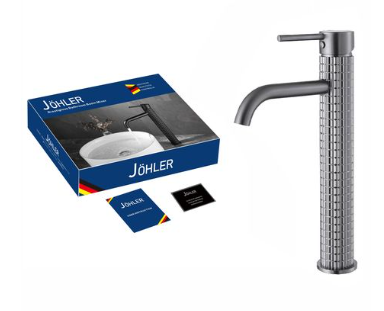 JOHLER Tall Basin Mixer with Hose - German Quality - Gun Metal