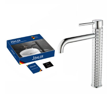JOHLER Tall Basin Mixer with Hose - German Quality - Chrome Silver