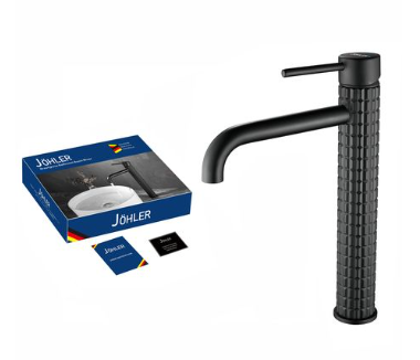 JOHLER Tall Basin Mixer with Hose - German Quality - Matt Black