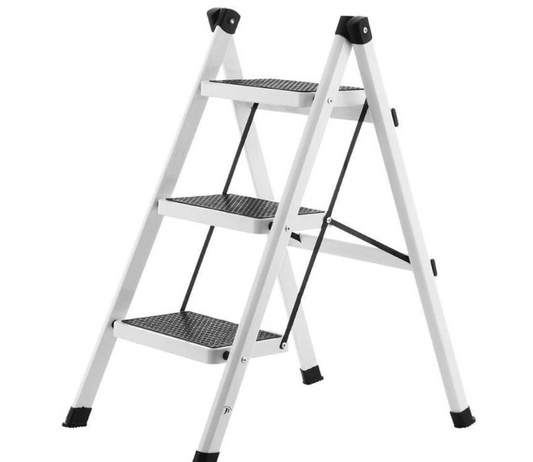 Jack Brown Sturdy & Anti-Slip 3-Step Folding Ladder
