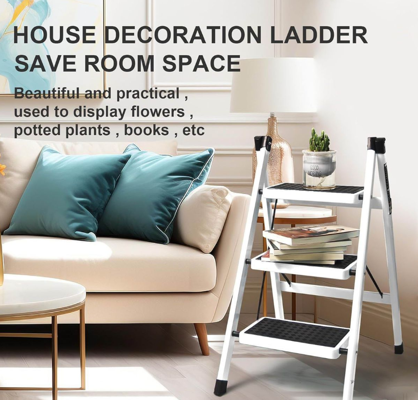 Jack Brown Sturdy & Anti-Slip 3-Step Folding Ladder