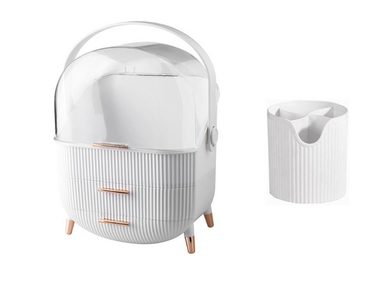 Jack Brown Make-up and Cosmetic Large Portable Storage Organizer  White