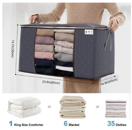 Jack Brown 5 Pack Large Closet Organizer Storage Bags for Bedding Blankets