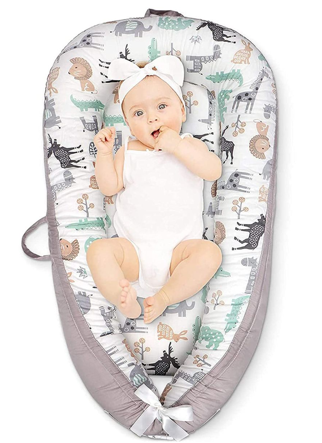 Jack Brown Baby Nest,Baby Lounger Co-Sleeping Baby Bassinet for Bed Newborn - Circus
