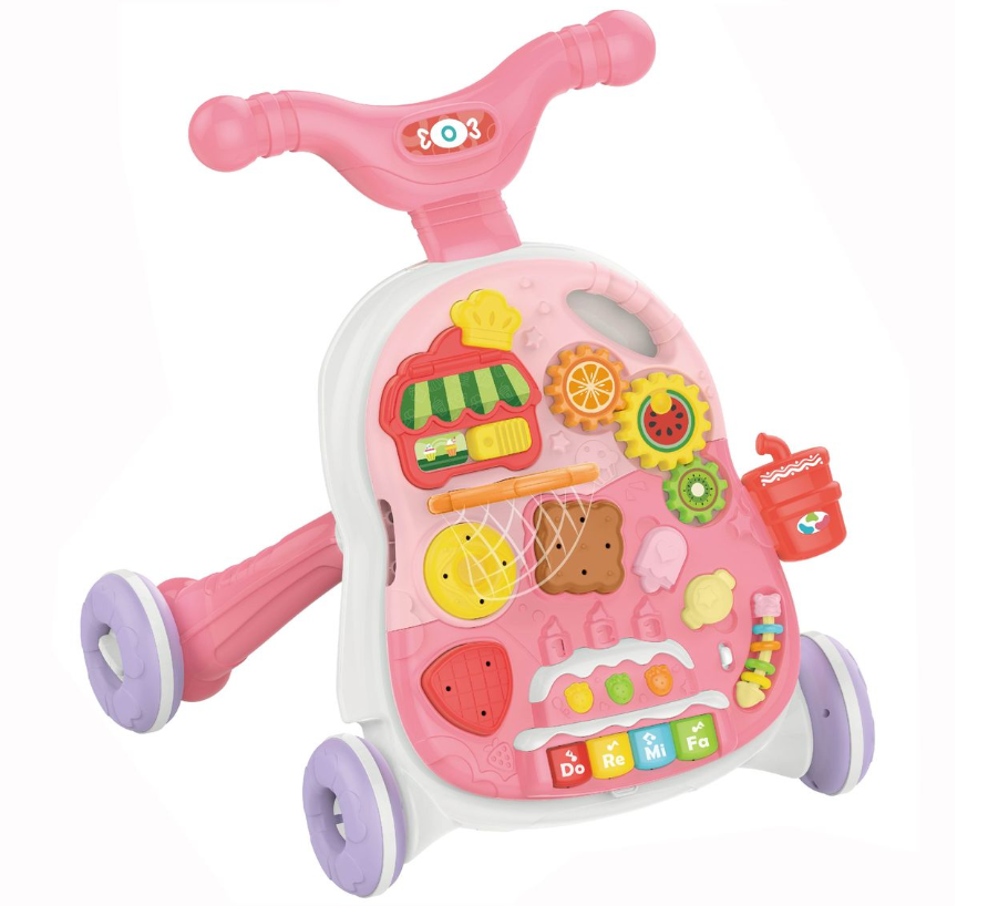 Jack Brown 4-in-1 Baby Sit-to-Stand Learning Walker Toy Pink