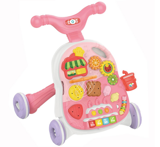 Jack Brown 4-in-1 Baby Sit-to-Stand Learning Walker Toy Pink