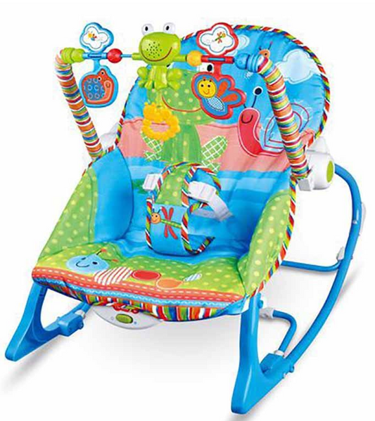 Jack Brown Infant-to-Toddler Baby Bouncing Musical Rocker Chair -Blue