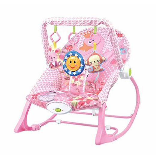 Jack Brown Infant-to-Toddler Baby Bouncing Musical Rocker Chair -Pink