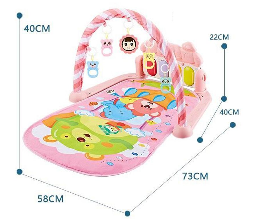 Jack Brown Baby Play Gym Piano Fitness Rack Mat -Pink