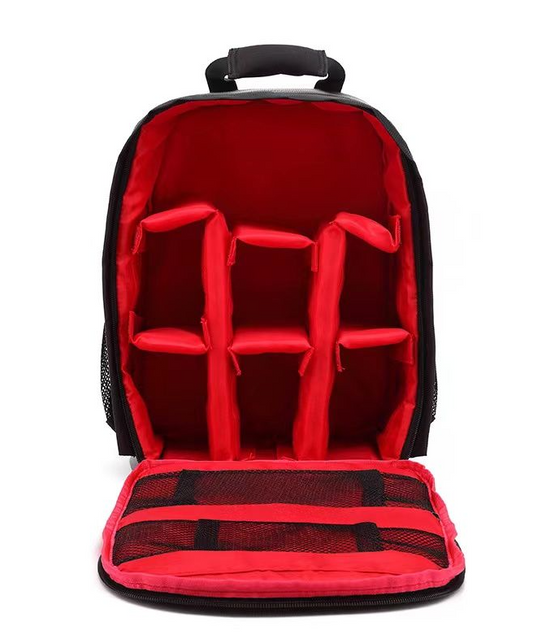 Jack Brown Waterproof Camera Backpack - Red