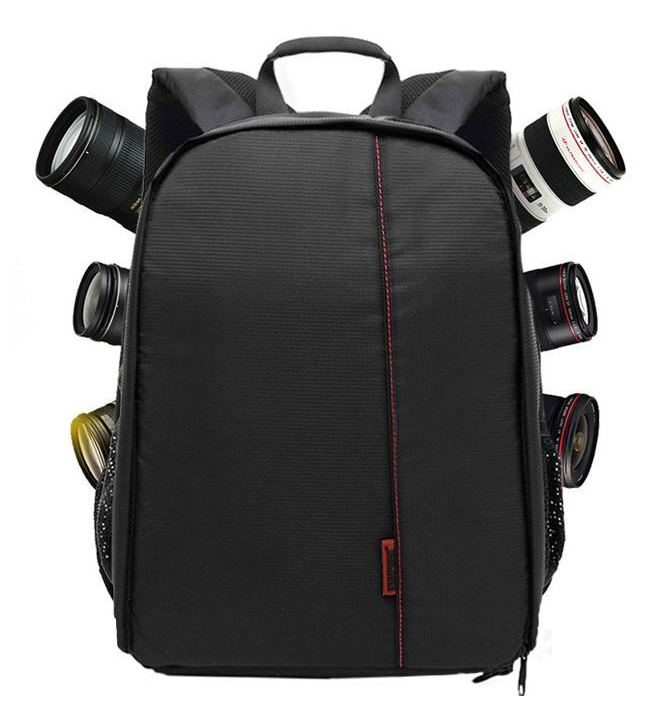 Jack Brown Waterproof Camera Backpack - Red