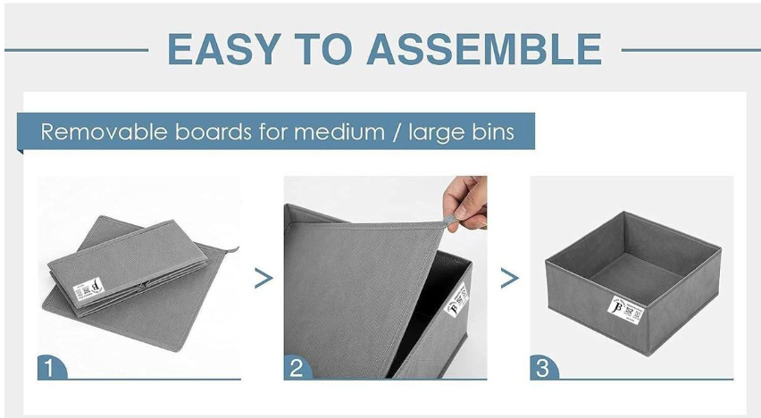 Jack Brown Foldable Storage Boxes for Clothes Underwear - Set of 8 - Dark Grey