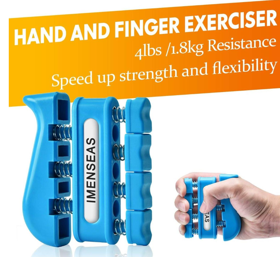 Jack Brown Hand Grip Strengthener with Automatic Count and Bag - 6 Piece Kit - Blue