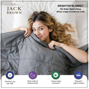 Jack Brown Anti Anxiety Weighted Blanket - 25LB (11.34kg) - Queen-152x203CM