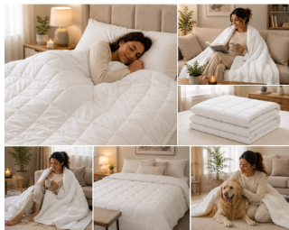 Jack Brown Anti Anxiety Weighted Blanket - 20LB (9.7kg) - King XL-152x203CM - White - King XL