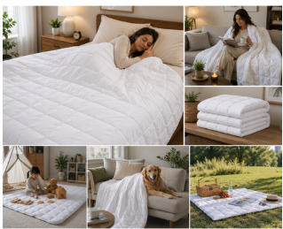 Jack Brown Anti Anxiety Weighted Blanket - 15LB (6.8kg) - Queen - 152x203CM - White - Queen