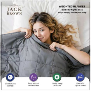Jack Brown Anti Anxiety Weighted Blanket - 15LB (6.8kg) - Queen - 152x203CM
