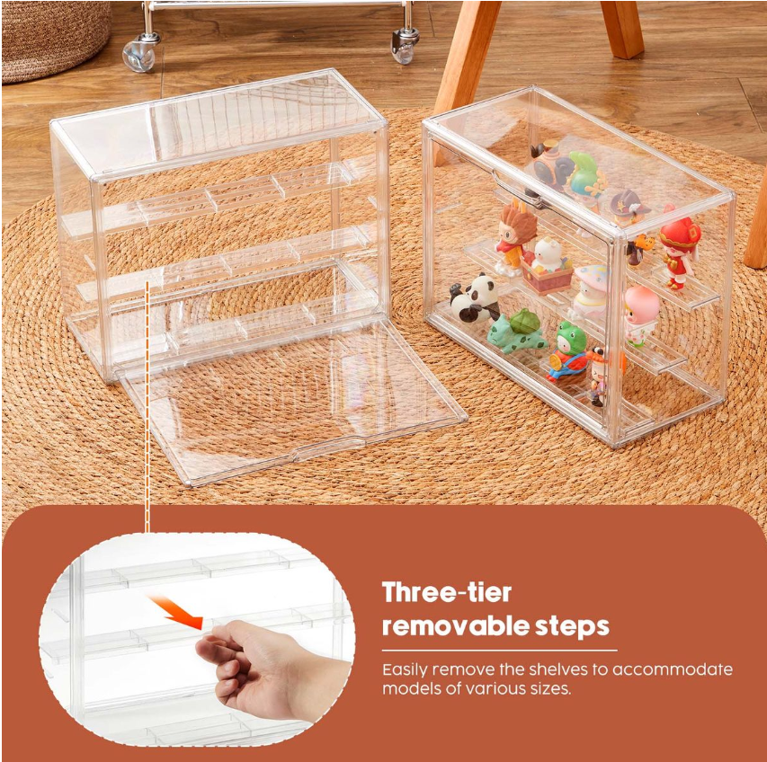 Jack Brown 3Tier Acrylic Stackable Clear Display Case Gift Stand Set 2 Pack