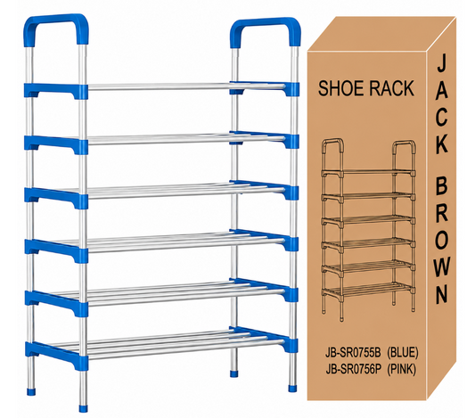 Jack Brown 6 Layer Shoe Storage Organizer Rack - Blue