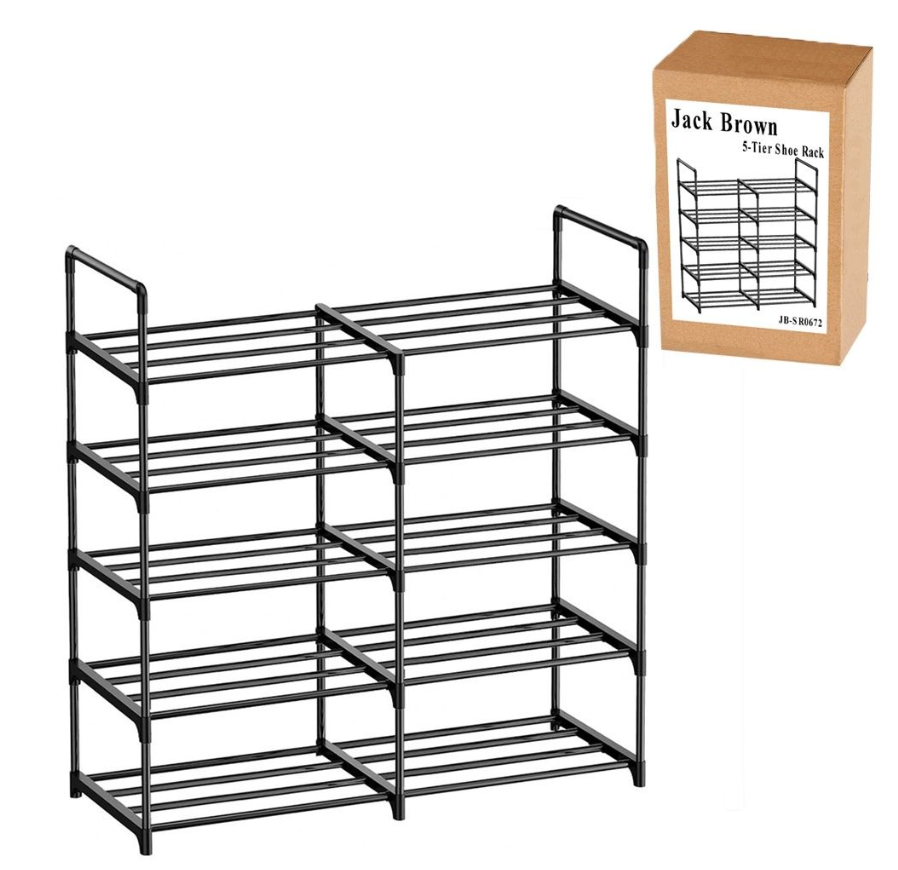 Jack Brown 5-Tier Shoe Rack Heavy Duty S/S Space Saver Organizer