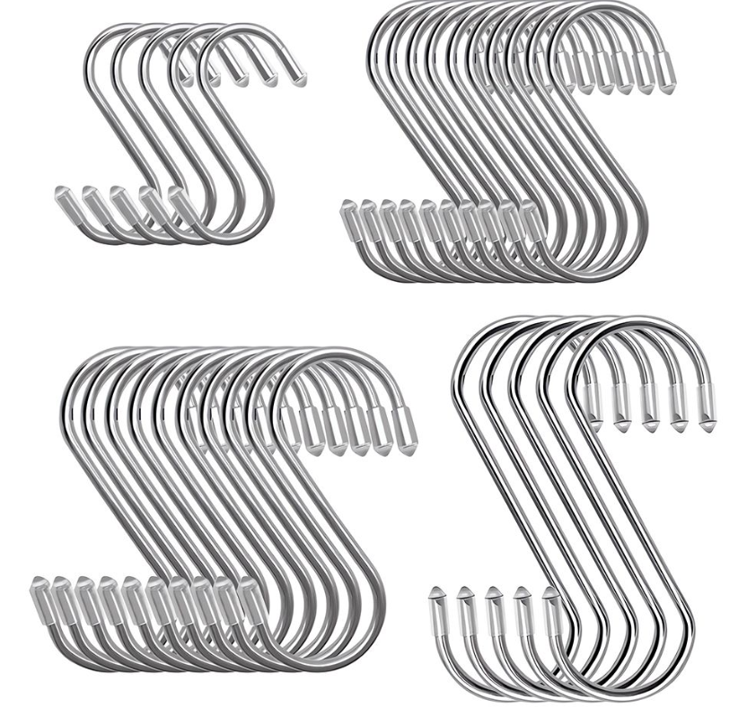 Jack Brown S Hooks For Hanging | 30 Steel S-Shaped Hooks, Space-Saver