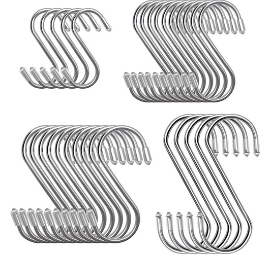 Jack Brown S Hooks For Hanging | 30 Steel S-Shaped Hooks, Space-Saver