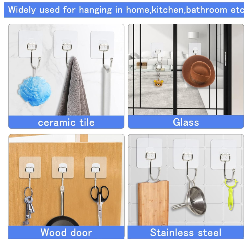 Jack Brown Multi-Use Self Adhesive Hooks Pack of 20