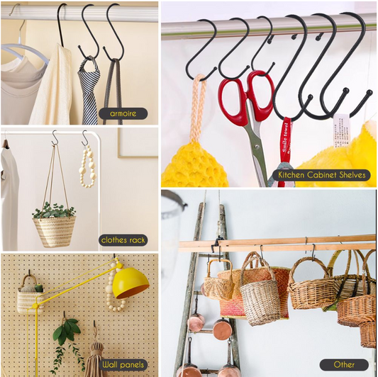 Jack Brown 40Pk Multi-Use S-Shaped Hooks-Home Kitchen S/Steel Hangers