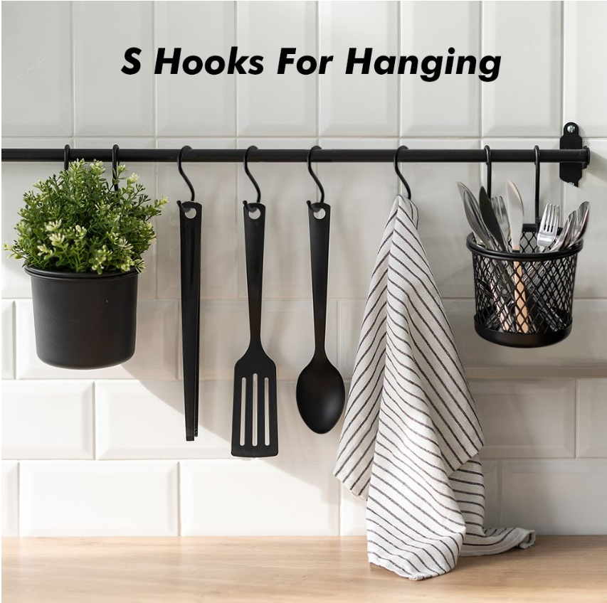 Jack Brown 40Pk Multi-Use S-Shaped Hooks-Home Kitchen S/Steel Hangers