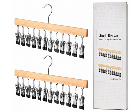 Jack Brown 2-Piece Multiclip Hanging Rack Clothes Dryin Hanger - Black