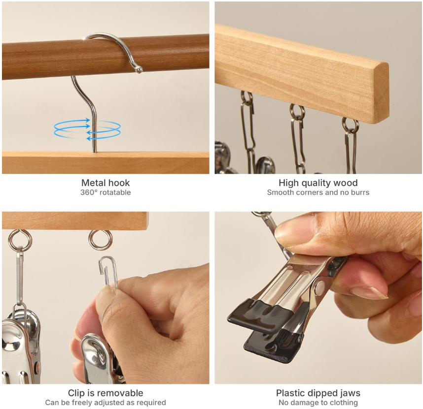 Jack Brown 2-Piece Multiclip Hanging Rack Clothes Dryin Hanger - Black
