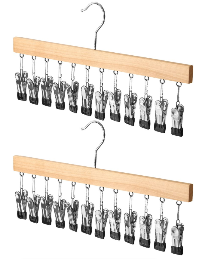 Jack Brown 2-Piece Multiclip Hanging Rack Clothes Dryin Hanger - Black