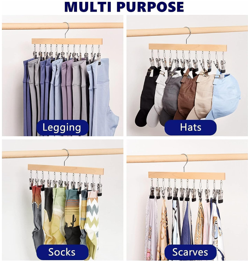 Jack Brown 2-Piece Multiclip Hanging Rack Clothes Dryin Hanger - Black