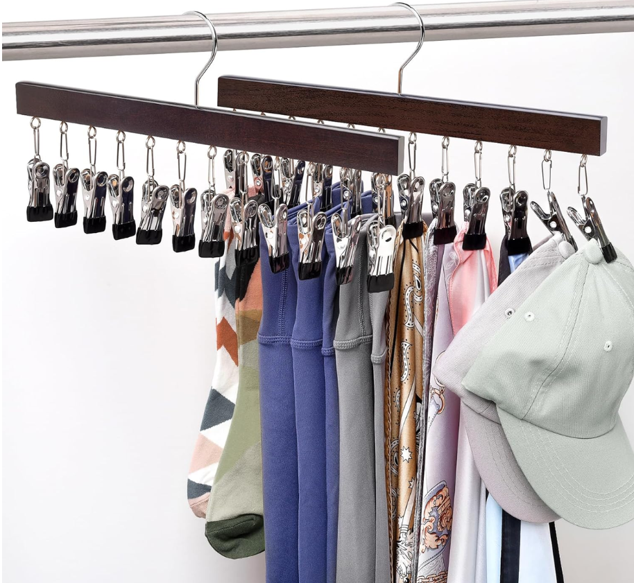 Jack Brown 2-Piece Multiclip Hanging Rack Clothes Dryin Hanger - Brown