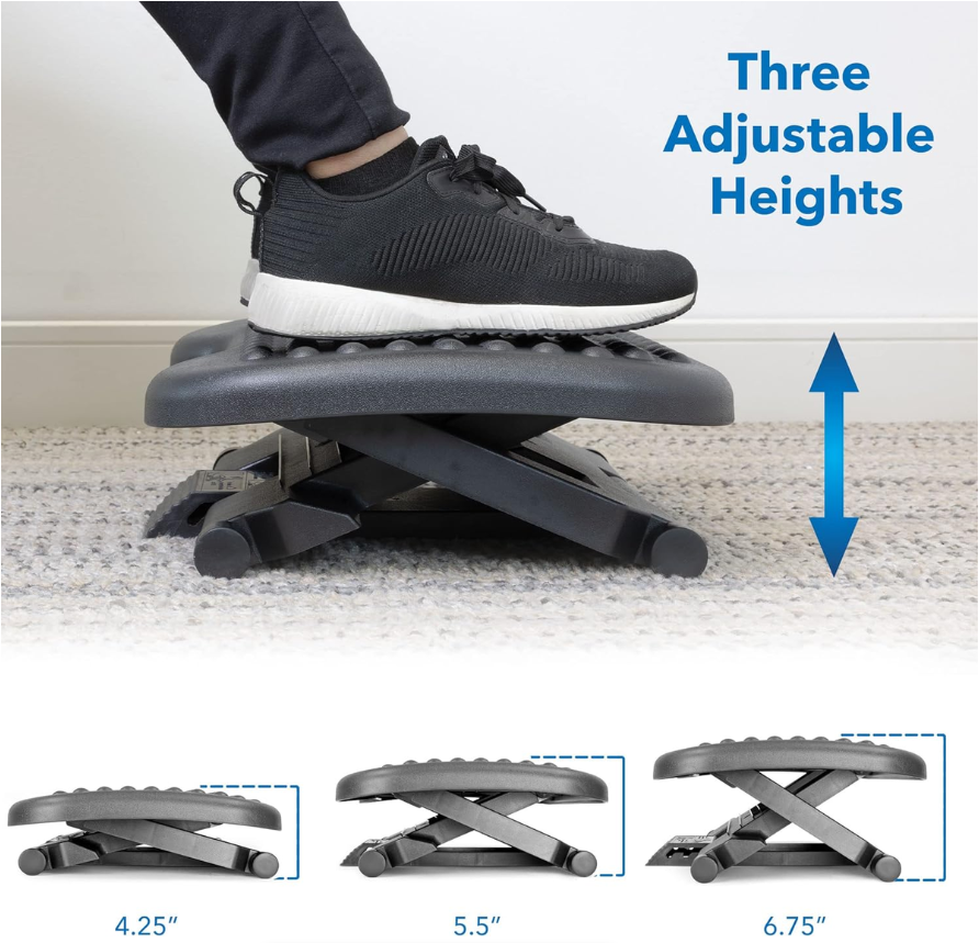 Jack Brown Adjustable Office Under Desk Footrest