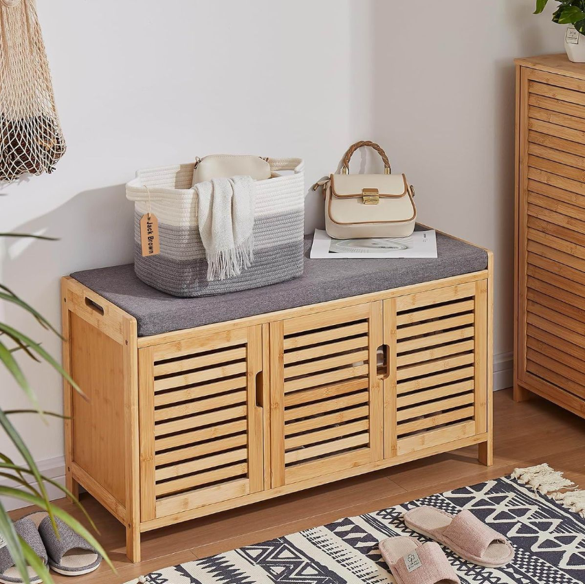 Jack Brown 19L Cotton Woven Storage Basket Cosmetic&Towel Organiser Bins- Grey