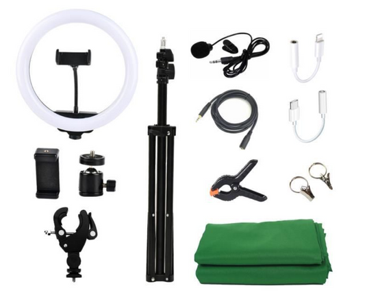 Jack Brown 10" Studio Video Creator Ring Light & Accessories Kit