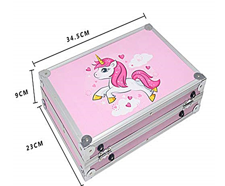 Jack Brown Mega Deluxe Pro Art & Craft Set with Aluminum Box - 190 Piece - Pink