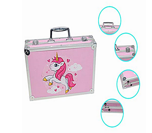 Jack Brown Mega Deluxe Pro Art & Craft Set with Aluminum Box - 190 Piece - Pink