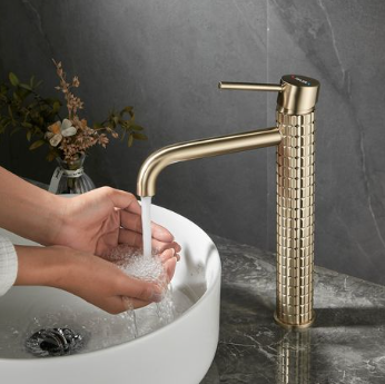 JOHLER Tall Basin Mixer with Hose - German Quality - Gold