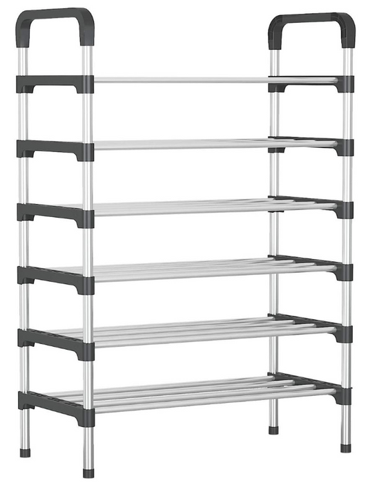 6 Layer Shoe Storage Organizer Rack - Black
