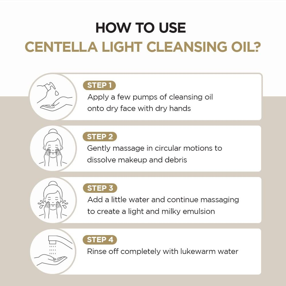 SKIN1004 Centella Light Cleansing Oil - Korean Gentle Double Face Cleanser