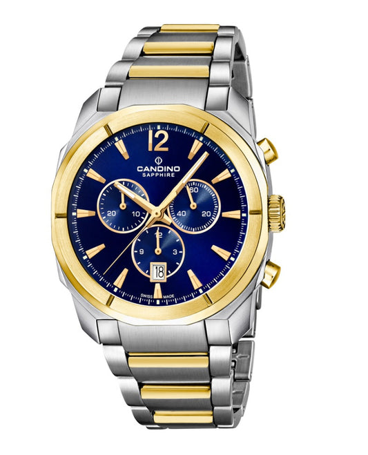 Candino Swiss Made Mens Stainless Steel Watch - Chrono Sports Collection