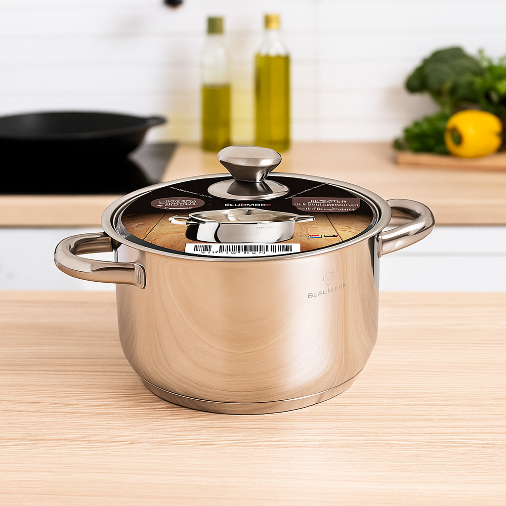 Blaumann 18cm Stainless Steel Casserole with Lid – Gourmet Line