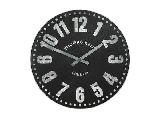 Thomas Kent 76cm Wharf Open Face Round Wall Clock - Black