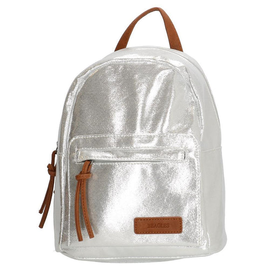 Beagles Venta de Moro Ladies PU Leather Backpack - Silver