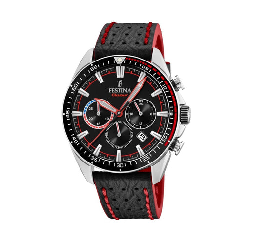 Festina The Originals Analogue Men's Wrist Watch - Black-Red F20377/6