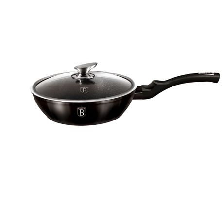 Berlinger Haus 24 cm Marble Coating Deep Frypan & Lid - Shine Black Edition