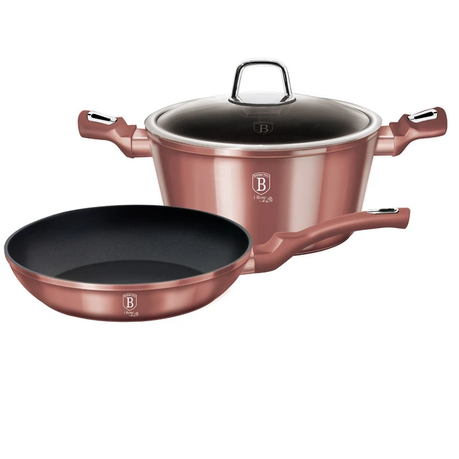 Berlinger Haus 3 Piece Marble Coating Cookware Set - iRose Edition